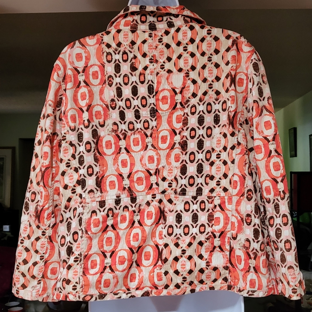 Ruby Road Orange, Brown Full Zipper, Toggle Neck … - image 5